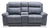 Silas Microsuede Reclining Loveseat - Steel