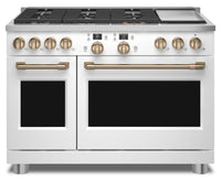 Cafe 8.25 Cu. Ft. Smart Dual Fuel Range with True European Convection and Self Clean Racks - Matte w…