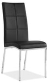 Milton Dining Chair with Vegan-Leather Fabric, Metal - Black