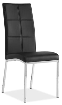 Milton Dining Chair with Vegan-Leather Fabric, Metal - Black 