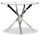 Tori Dining Table with Glass Top & Metal Geometric Base, 39