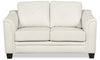 Andi Leather-Look Fabric Loveseat - Beige