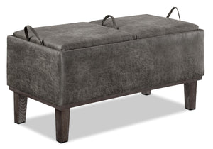 Boston Faux Leather Storage Ottoman