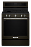 KitchenAid 5.8 Cu. Ft. Gas Range with AquaLift® and Self-Clean - Black Stainless Steel PrintShield™ - KFGG500EBS