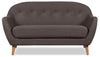 Calla Linen-Look Fabric Loveseat - Dark Grey