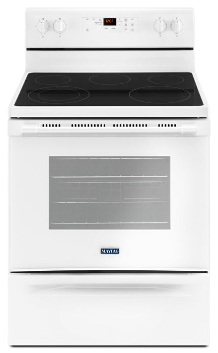 Maytag 5.3 Cu. Ft. Electric Range with AquaLift® and Self-Clean - White - YMER6600FW