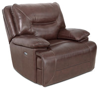 Beau Genuine Leather Power Recliner - Burgundy 